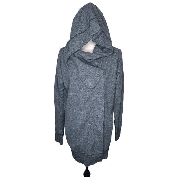 Lululemon Women's Wrap Up Jacket Heathered Speckled Black Hoodie Size 6 Lounge - Picture 3 of 9